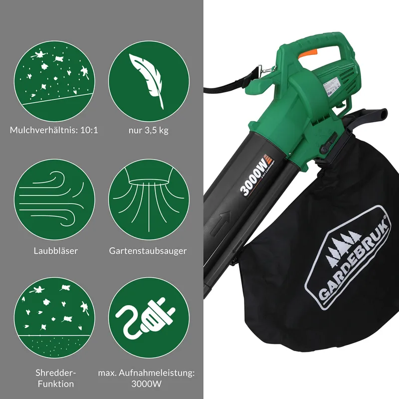 Casaria® Casaria Elektrischer Laubsauger 3in1 TÜV Süd GS – Produktbild 1 von 1