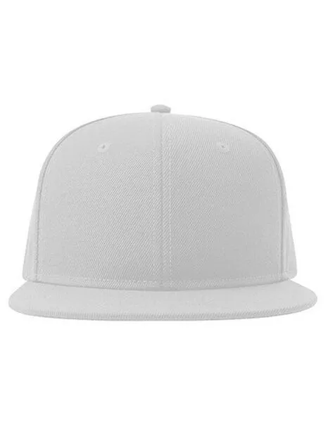Atlantis Headwear Atlantis Headwear Basecap Flacher Schirm mit Kunststoffverschluss Snap Back, Weiss, – Produktbild 2 von 3