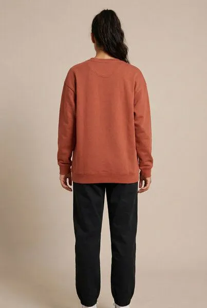 THE FACE OF ELEMENTS The Face of Elements Element - Oversized Fit Sweatshirt aus 100% Bio-Baumwolle, Maroon (braun), – Produktbild 4 von 4