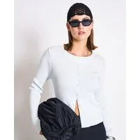 JAN N JUNE JAN N JUNE Crewneck Cardigan aus Baumwolle GLIMT GOTS, Ice blue, – Produktbild 1 von 1