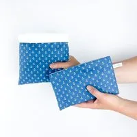 ever again ever&again Sandwich Bag Duo, Lunch Bag, Brotbeutel 2er, Anker blau, – Produktbild 1 von 1