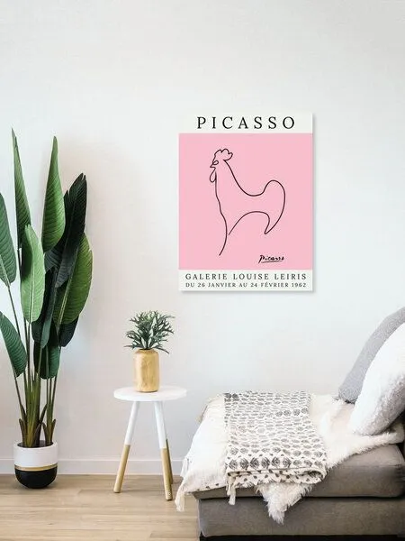 Photocircle Photocircle Poster / Leinwandbild - Picasso Hahn – rosa – Produktbild 4 von 4