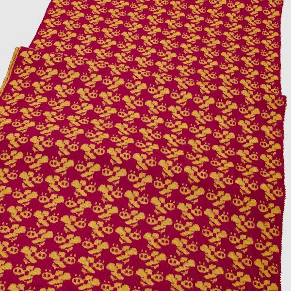LANARTO slow fashion LANARTO slow fashion Schal Muster 'Biene' zweifarbig gestrickt aus mulesingfreier Merinowolle, Rot, – Produktbild 1 von 3
