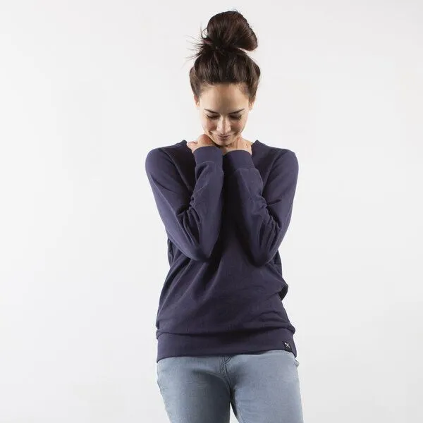 The Driftwood Tales The Driftwood Tales Sweatshirt Inside Out - Recycelte Bio-Baumwolle - Marineblau und Hellgrün, Eva-marinblau, – Produktbild 2 von 4