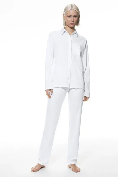 mey Mey Schlafanzug-Set / Pyjama "Malea" Bio-Baumwolle, Weiss, – Produktbild 1 von 3