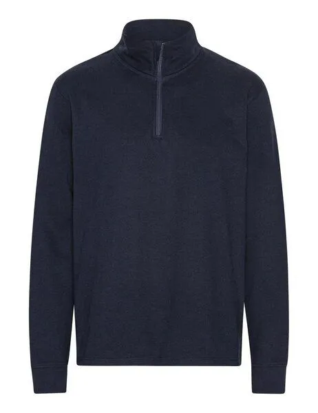 Neutral Neutral Unisex Troyer Bio-Baumwolle Sweatshirt Quarter-Zip-Reißverschluss, Navy, – Produktbild 2 von 3