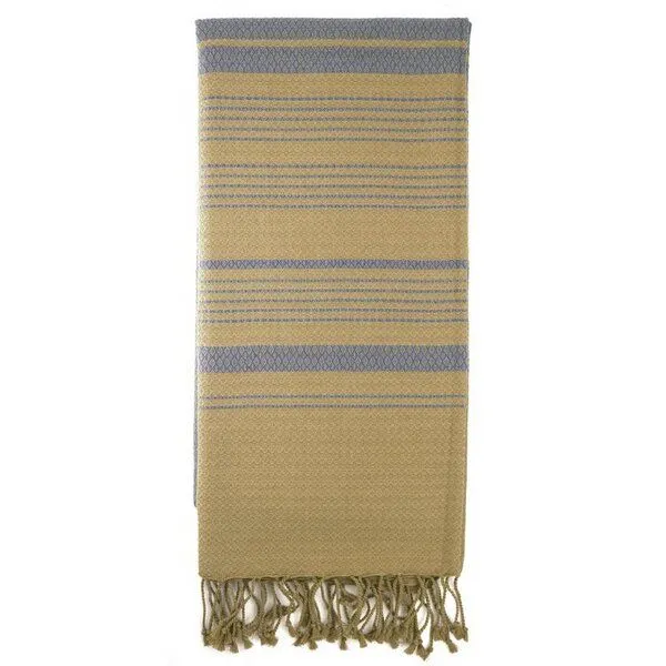 Karawan authentic Karawan authentic Fouta Hamamtuch aus reiner Bio-Baumwolle 200 × 100 cm (Stil SAND), Natural, – Produktbild 1 von 8