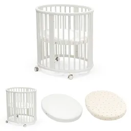 Stokke Set Sleepi Mini Wiegen mit Mini-Matratze und Spannbettlaken - White - Ecru – Produktbild 1 von 1
