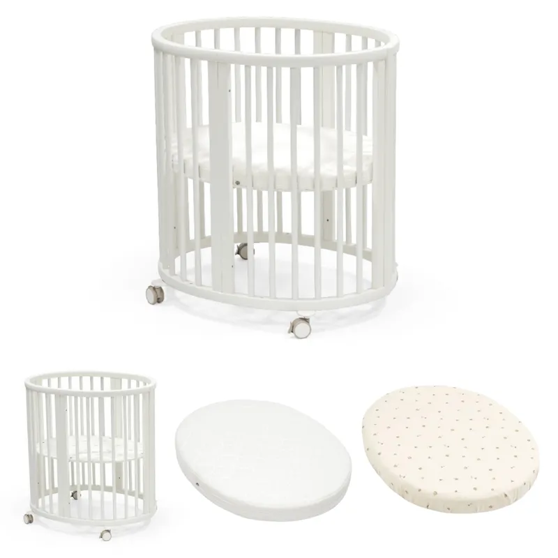 Stokke Set Sleepi Mini Wiegen mit Mini-Matratze und Spannbettlaken - White - Ecru, White - ecru, – Produktbild 1 von 1