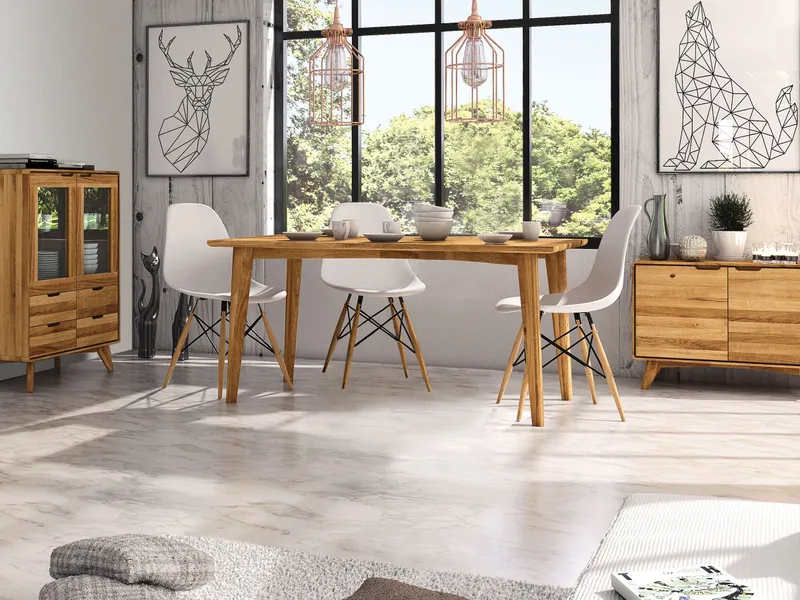 allnatura Tisch Tario 90x90 cm Wildeiche, Braun, – Produktbild 2 von 2