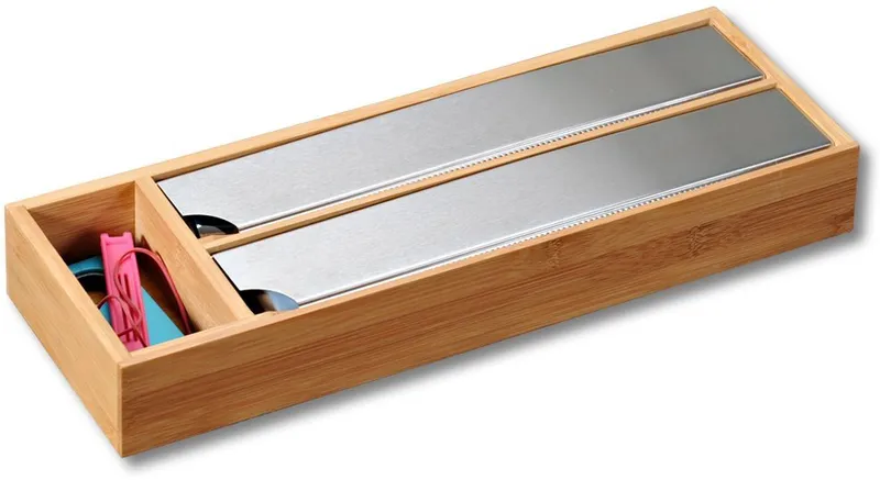 Kesper Kesper Folienspender mit 3 Fächern, 2 davon mit Abrisskanten, (1-St), für Alufolie und Frischhaltefolie, Beige, – Produktbild 5 von 5
