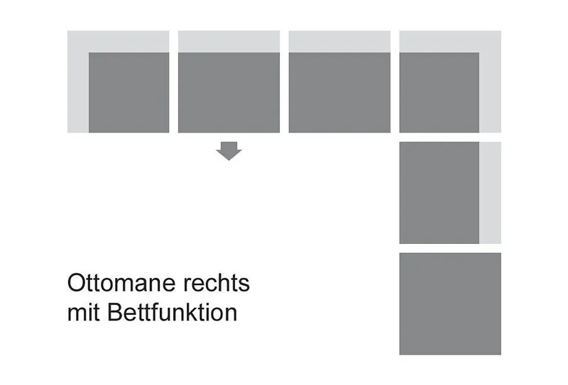 DOMO collection Ecksofa Papenburg, zeitlose Rückensteppung, elegante Armlehne, L-Form, mit Ottomane, wahlweise mit Bettfunktion, Beige, – Produktbild 4 von 8