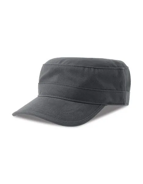 Atlantis Headwear Atlantis Headwear Armycap geschwungener Schirm größenverstellbar mit Klettverschluss, Dunkelgrau, – Produktbild 1 von 2
