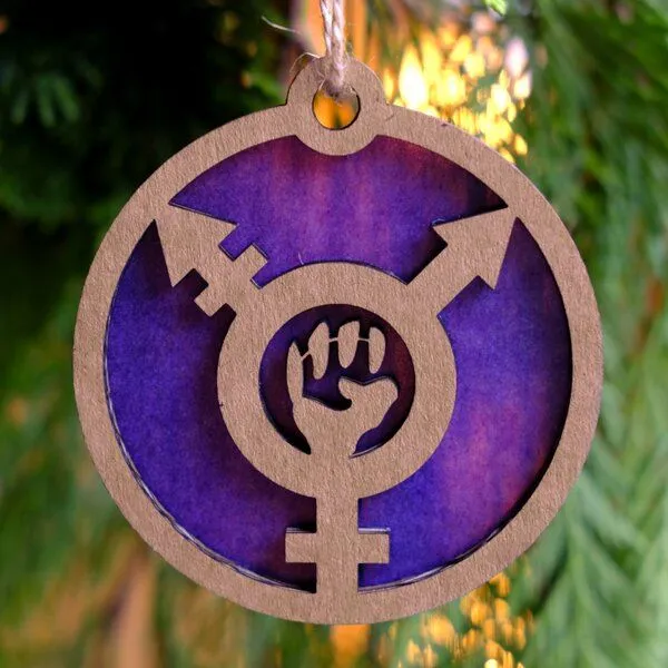 roots of compassion roots of compassion Upcycling-Baumschmuck "trans revolution" | 6 St. | Weihnachten, Deko, Weihnachtsbaum, Geschenk – Produktbild 1 von 4
