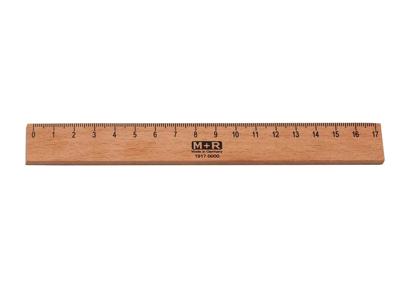 Holzlineal 17 cm mit Metalleinsatz – Produktbild 1 von 1