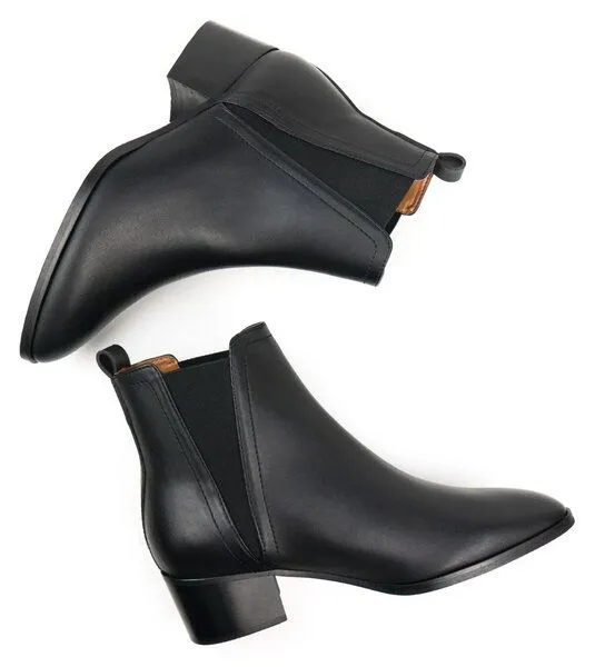 Will's Vegan Shop Will's Vegan Shop Chelsea Boots aus veganem, italienischen Leder, Schwarz, – Produktbild 2 von 4
