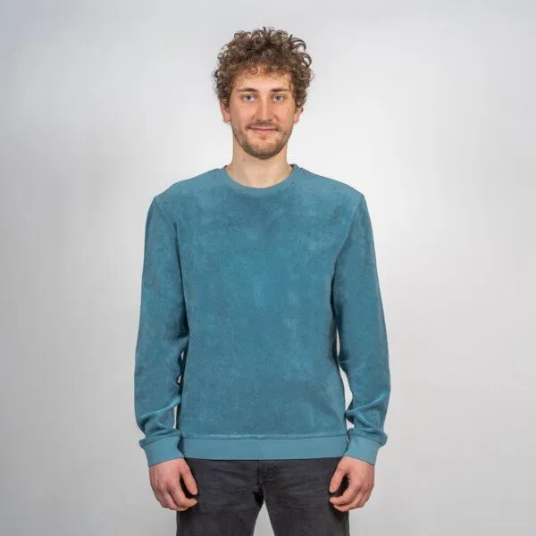 LANGBRETT LANGBRETT Frottee Sweater Männer, Aqua (blau), – Produktbild 1 von 4