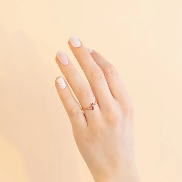 Eppi Eppi Cluster-Ring mit Turmalin, Tansanit, Rubin und einem Diamanten Roche, Rosa, – Produktbild 3 von 4