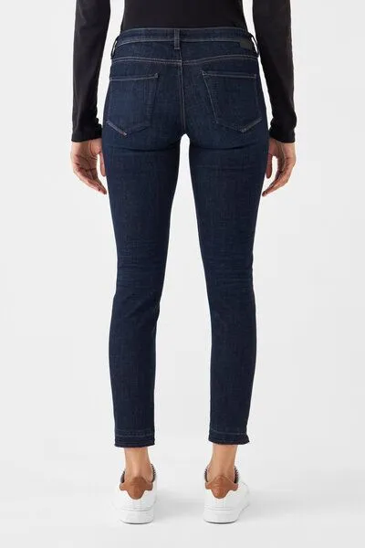 DAWN Damen Jeans MID SUN Slim Design Details DAWN Bio-Baumwolle, Dark blue, – Produktbild 4 von 5