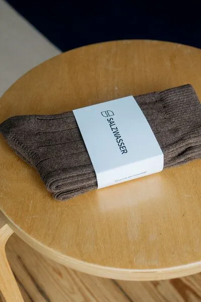 SALZWASSER SALZWASSER 2 Paar Grobstricksocken Bio-Baumwolle, Braun, – Produktbild 4 von 4