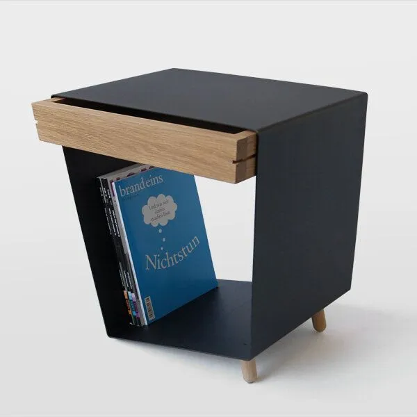 chris&ruby chris&ruby 12° Beistelltisch mit Schublade, Schwarz, – Produktbild 1 von 4