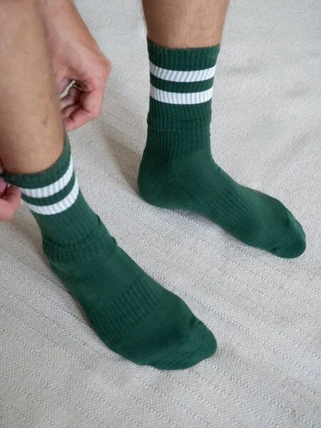 FUXBAU FUXBAU Retro Tennissocken, Grün creme, – Produktbild 4 von 4