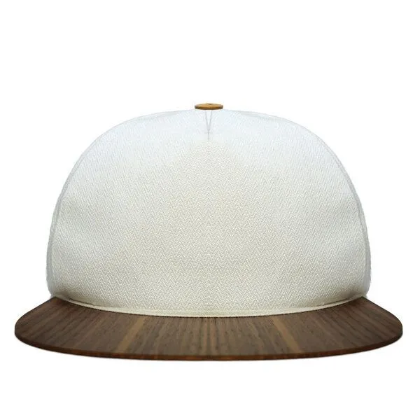 Lou-i Lou-i Baseball Cap weiß mit edlem Holzschirm -Cap & Stoff Made in Germany – Produktbild 1 von 4