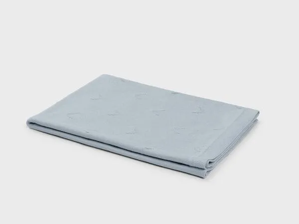 Yumeko Babydecke Moon Yumeko aus Bio-Baumwolle, Faded blue, – Produktbild 2 von 4