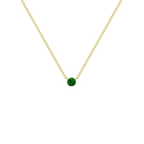Eppi Eppi Silberne minimalistische Kette mit einem Tsavorit Granat Glosie, Gelb, – Produktbild 1 von 4