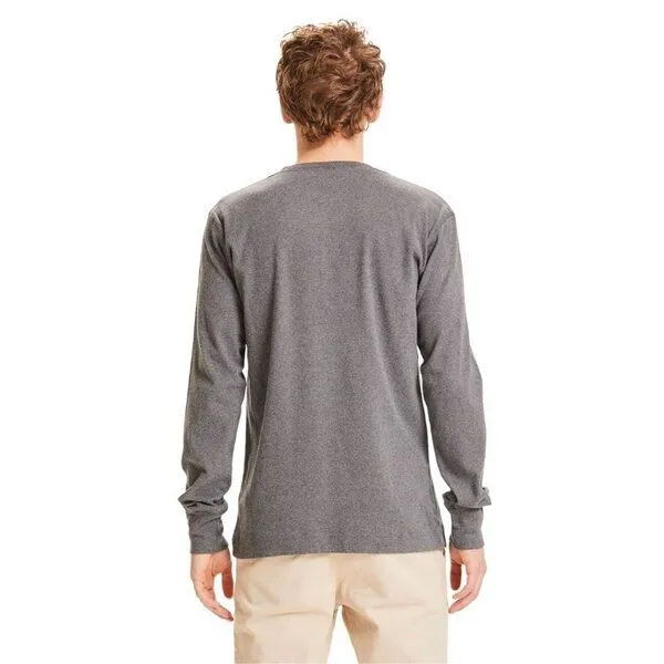 KnowledgeCotton Apparel KnowledgeCotton Apparel Henley, Grau (grey melange), – Produktbild 2 von 4