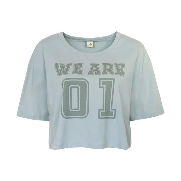 Jaya Jaya ONE - Damen - T-Shirt aus Biobaumwolle, Duskblue / hellblau / grün, – Produktbild 3 von 3