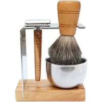 Olivenholz erleben Olivenholz erleben Rasierständer/-halter SYLT PLUS mit Metalltiegel für Rasierhobel & Pinsel – Produktbild 1 von 1