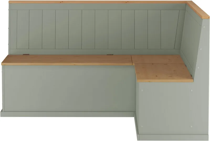 OTTO home Essgruppe Sara, (2-tlg), Massivholz-Set, aus massiver Kiefer, mit Paneel-Rücken, Grün, – Produktbild 4 von 5