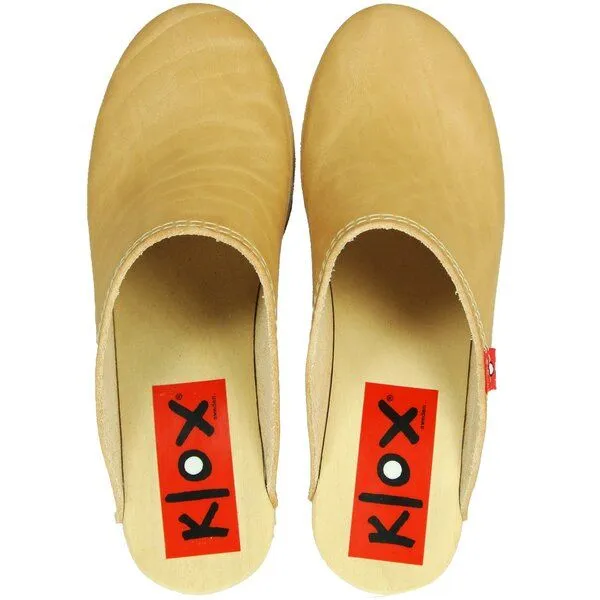Klox Klox New York - High Heel Holzclog mit pflanzlich gegerbtem Leder, Natur (braunbeige), – Produktbild 3 von 3