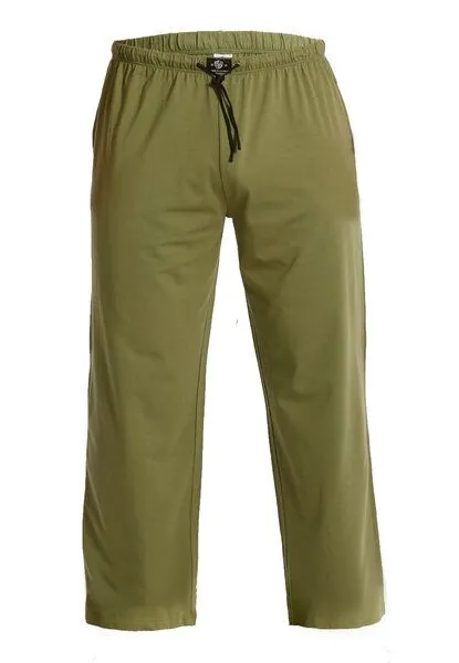 Haasis Bodywear Haasis Bodywear Herren Pyjamahose lang mit Seitentaschen, Single Jersey, reine Baumwolle, Olive, – Produktbild 2 von 3