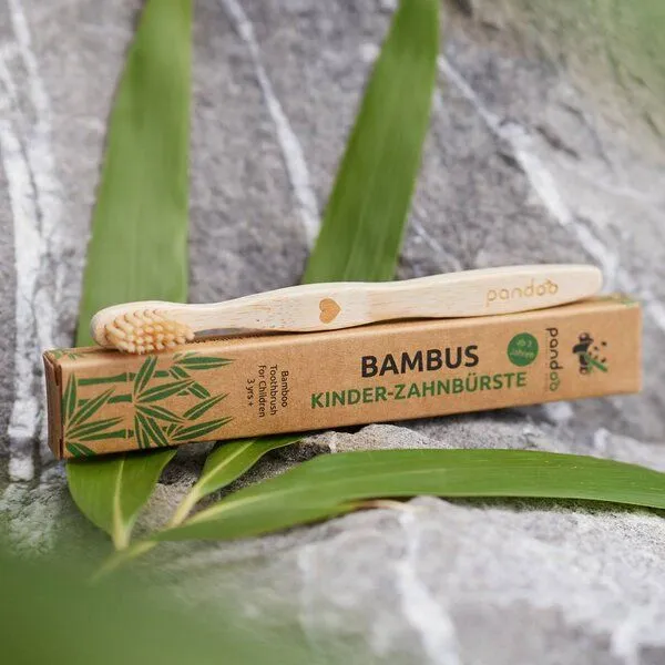 pandoo pandoo 4er-Set - Bambus Kinderzahnbürste - vegan & umweltfreundlich – Produktbild 3 von 6