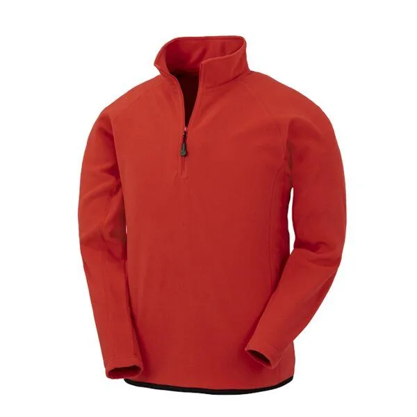 Result Genuine Recycled Result Genuine Recycled Recycelter Fleecepullover Troyer Unisex Damen / Herren, Rot, – Produktbild 1 von 3