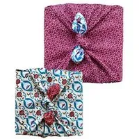 FabRap Gift Wrap FabRap Gift Wrap Wiederverwendbare Geschenkverpackung Furoshiki - FabRap (doppelseitig), Teal & cherry, – Produktbild 1 von 1