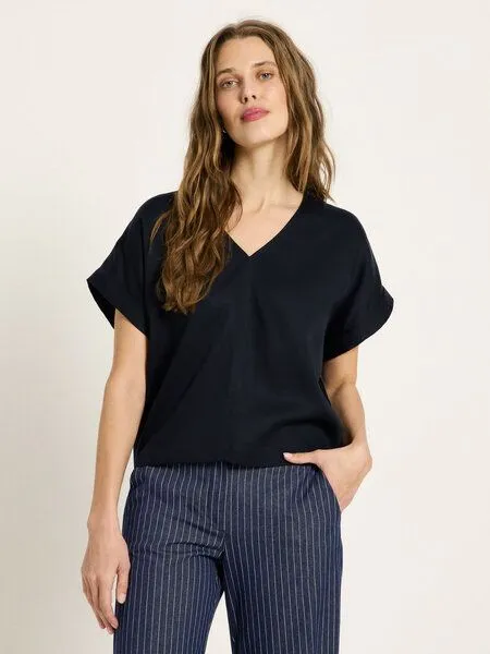 LANIUS LANIUS Blusenshirt aus Tencel Lyocell, Blau (midnight), – Produktbild 1 von 4