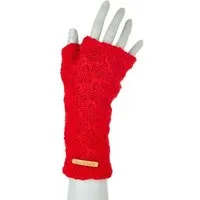 short'n'pietz short'n'pietz Schurwollhandstulpen mit Rautenstrickmuster, handgestrickt – Produktbild 1 von 1