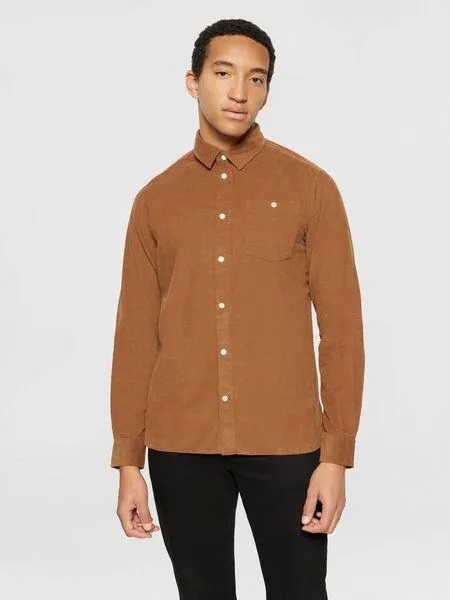 KnowledgeCotton Apparel KnowledgeCotton Apparel Cordhemd - Regular fit corduroy shirt - aus Bio-Baumwolle, Dachshund (braun), – Produktbild 1 von 4