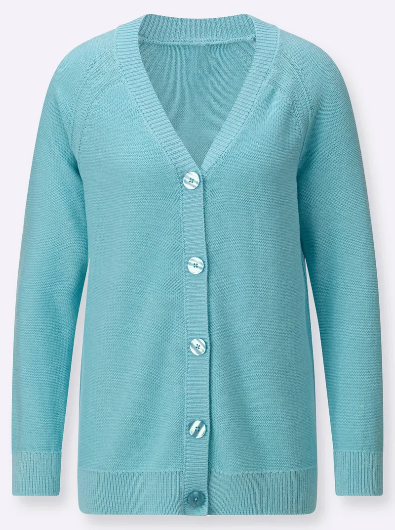 Witt Strickjacke aquamarin, Aquamarin, – Produktbild 1 von 2