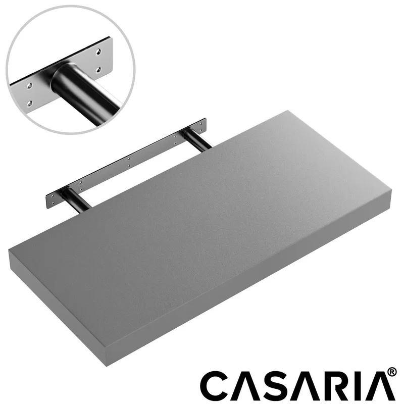 Casaria® Casaria Casaria Wandregal Schweberegal 50cm grau + Halterung – Produktbild 1 von 1