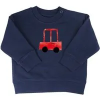 MelaDi Meladi Kinder Baby - Sweater aus Biobaumwolle - Rotes Auto auf Navy Blue – Produktbild 1 von 1