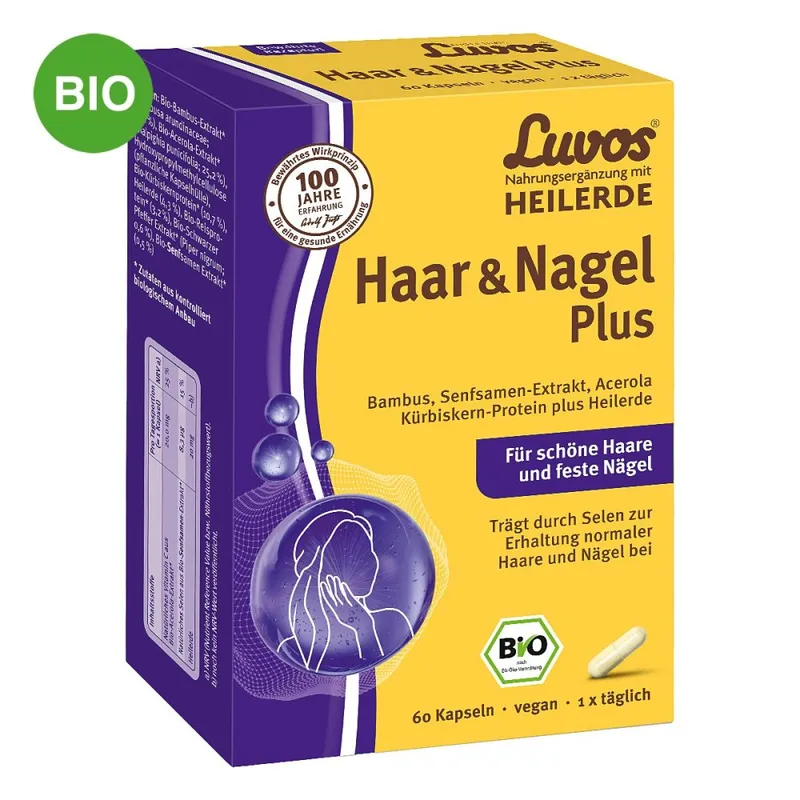Luvos Luvos Heilerde-Kapseln "Haar & Nagel Plus", 28 g (60 Kapseln) – Produktbild 2 von 2