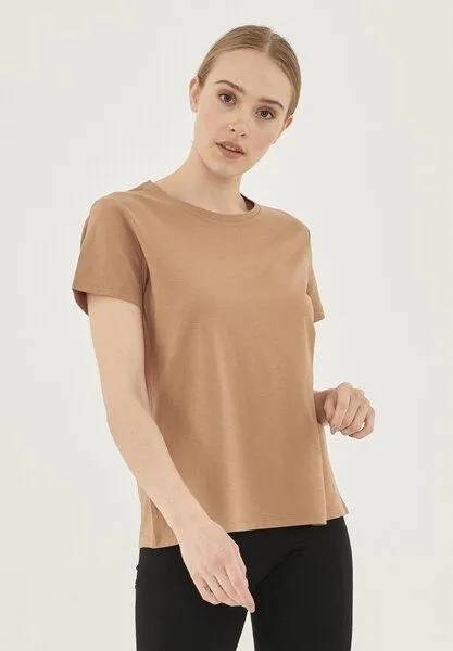ORGANICATION ORGANICATION Damen Basic T-Shirt aus Bio-Baumwolle, Light brown, – Produktbild 1 von 4