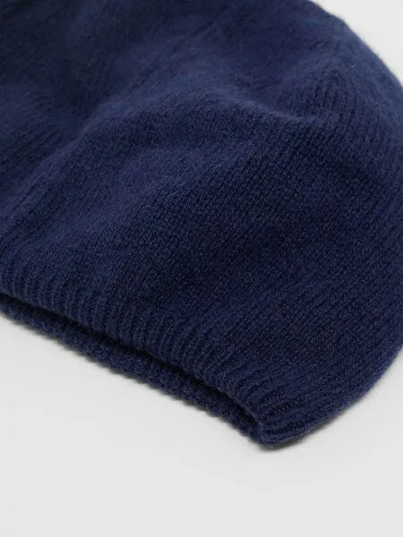 LANIUS LANIUS Barett Mütze aus Bio-Schurwolle und Bio-Baumwolle, Purple blue melange, – Produktbild 4 von 4