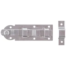 Alberts ALBERTS Fensterriegel, mit Knopf, gerade, mit Schlaufe, Edelstahl, Platte LxB 80x26 mm – Produktbild 1 von 1