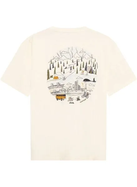 KnowledgeCotton Apparel KnowledgeCotton Apparel T-Shirt mit Rückenprint aus Bio-Baumwolle, Weiß-egret, – Produktbild 3 von 4