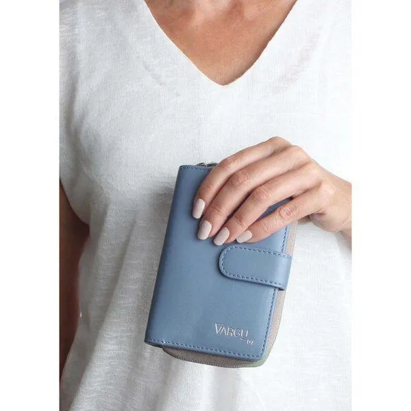 Vargu Vargu Echtleder Geldbörse MASIN 1-A, Sky blue - sage green, – Produktbild 2 von 2